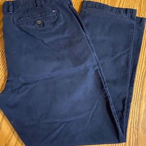 Navy Tommy Hilfiger flat front pants
